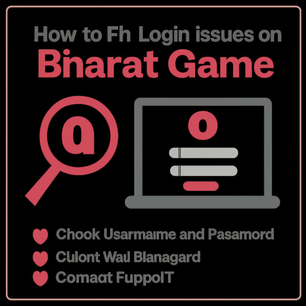 Illustration of troubleshooting steps for login issues on Bharat Game.