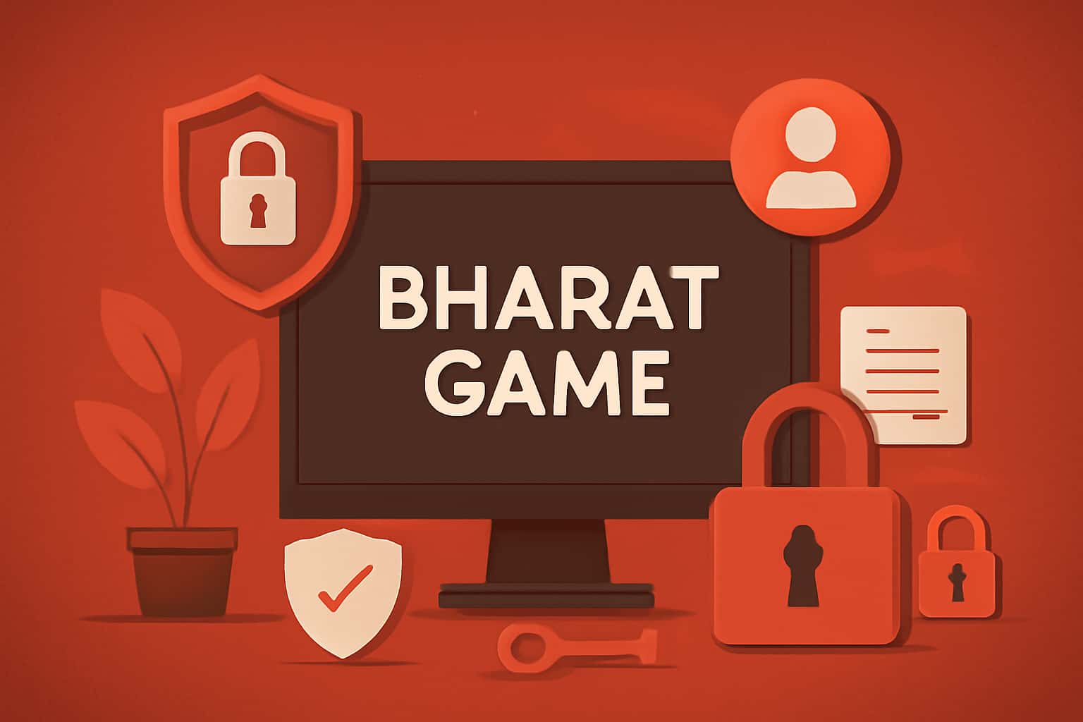 A visual representation highlighting security measures for Bharat Game account management.