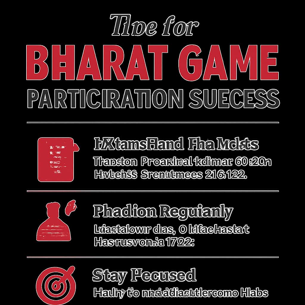 An educational diagram about Bharat Game participation tips.